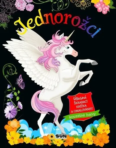 Jednorožci - Úžasná škrábací knížka a omalováky Kouzelné barvy