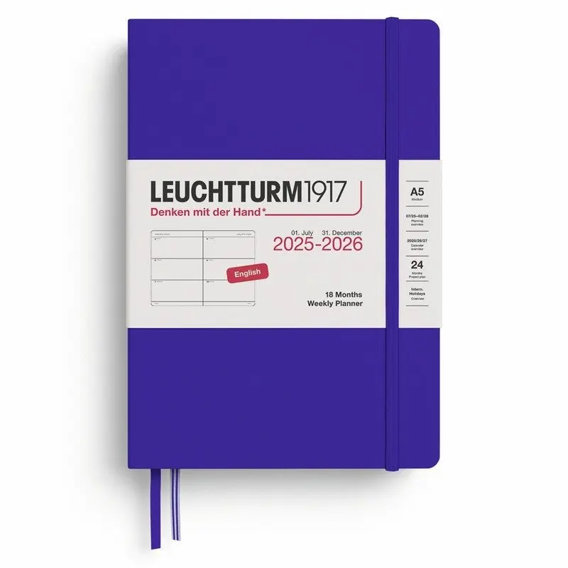 Weekly Planner 2026 Medium (A5) 18 Months Ink