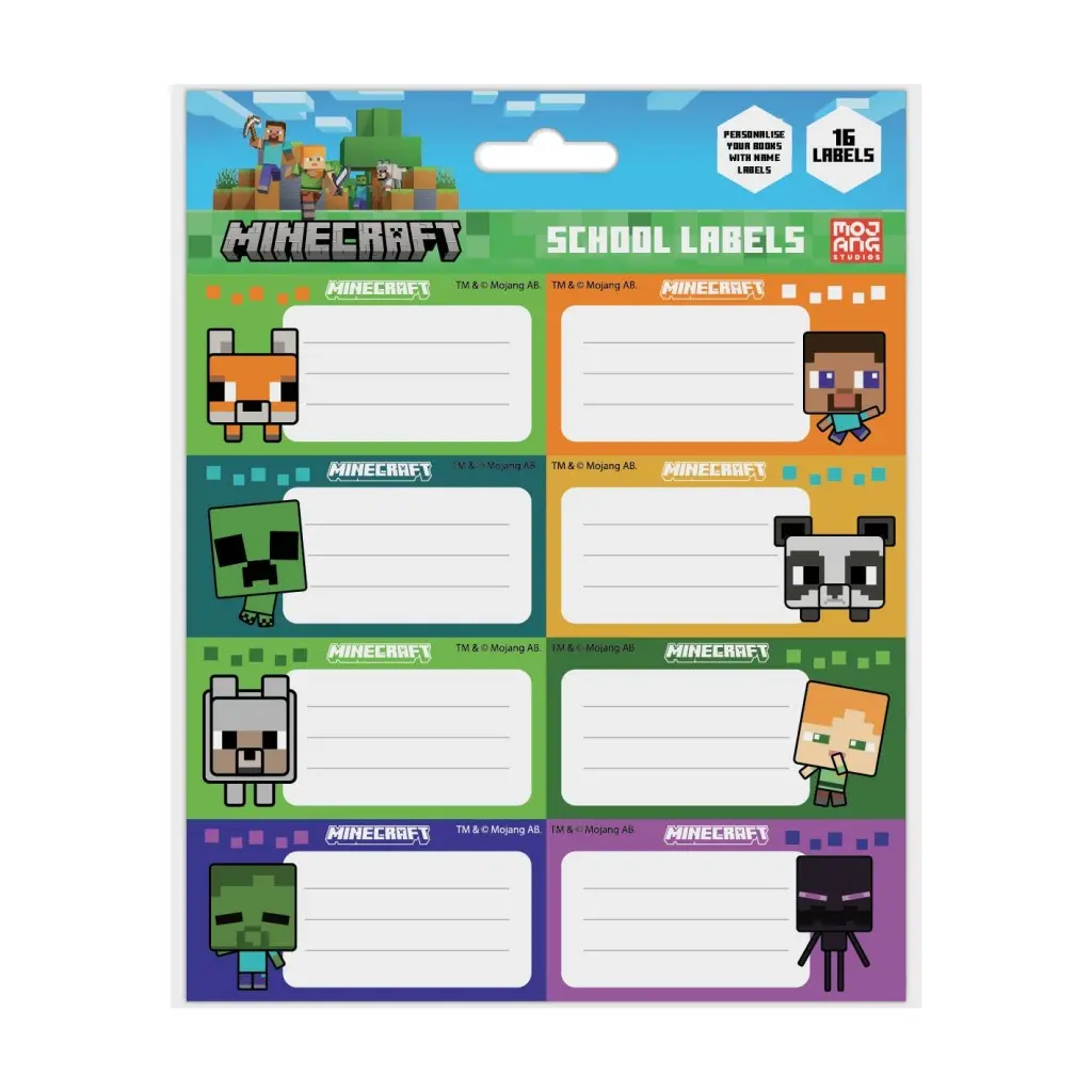 Minecraft jmenovky na sešity (Chibi) - Pyramid