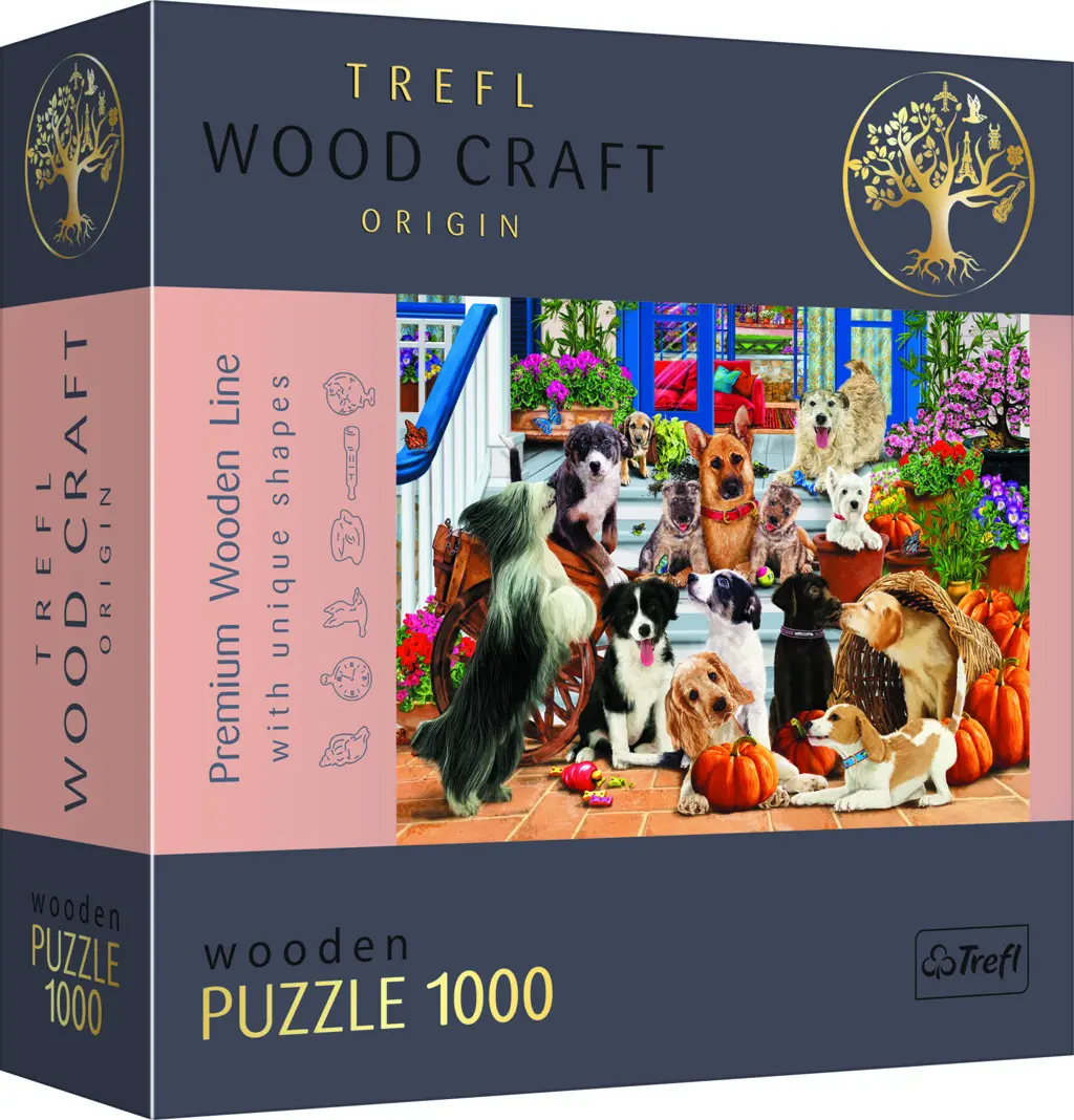 Trefl Wood Craft Origin Puzzle Psí přátelství 1000 dílků - Tolo
