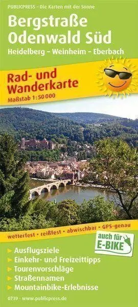 Bergstrasse Odenwald Süd, Heidelberg-Weinheim-Eberbach 1:50 000 / cyklistická a turistická