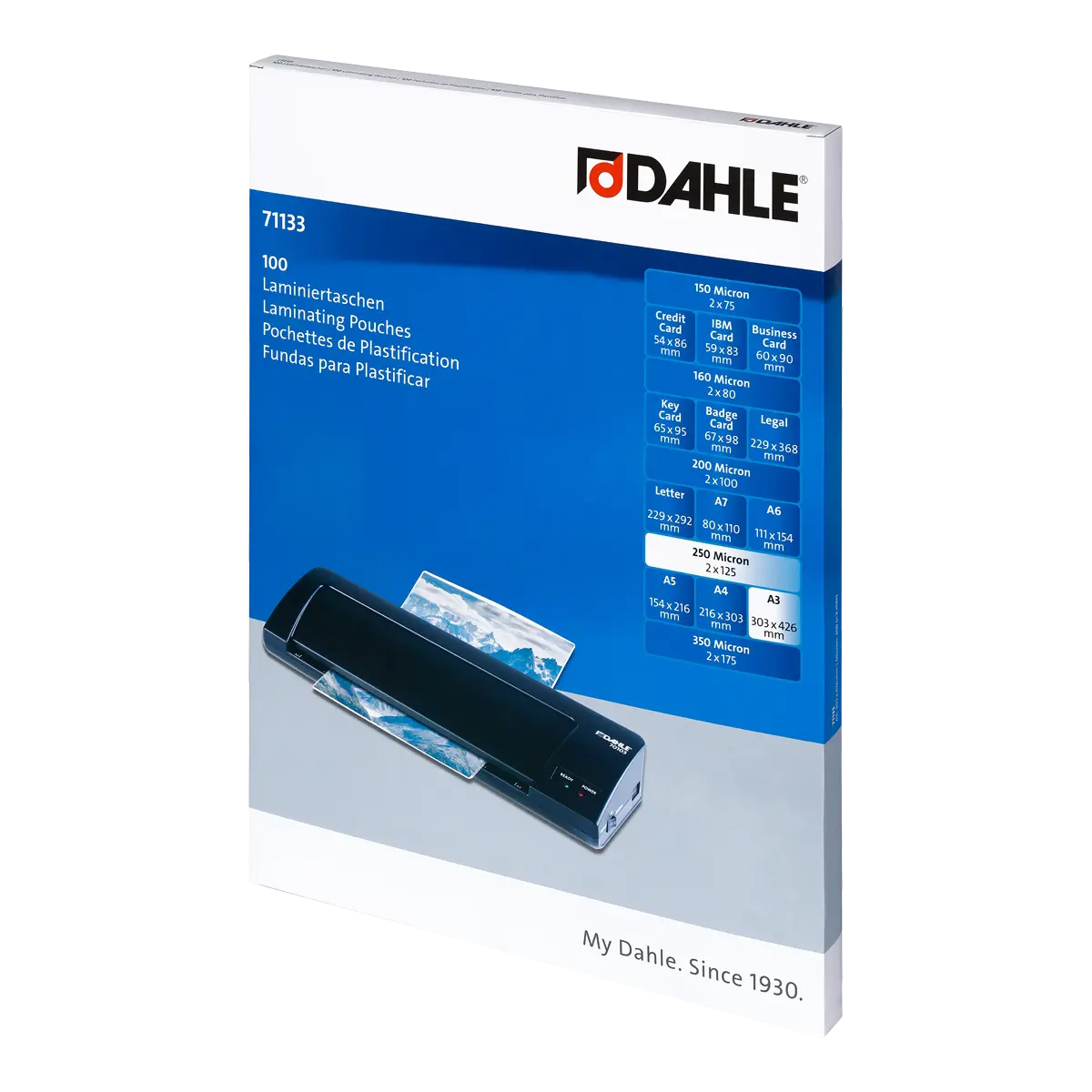 Dahle laminovací kapsy, A3, 2 x 125 µm, lesklé
