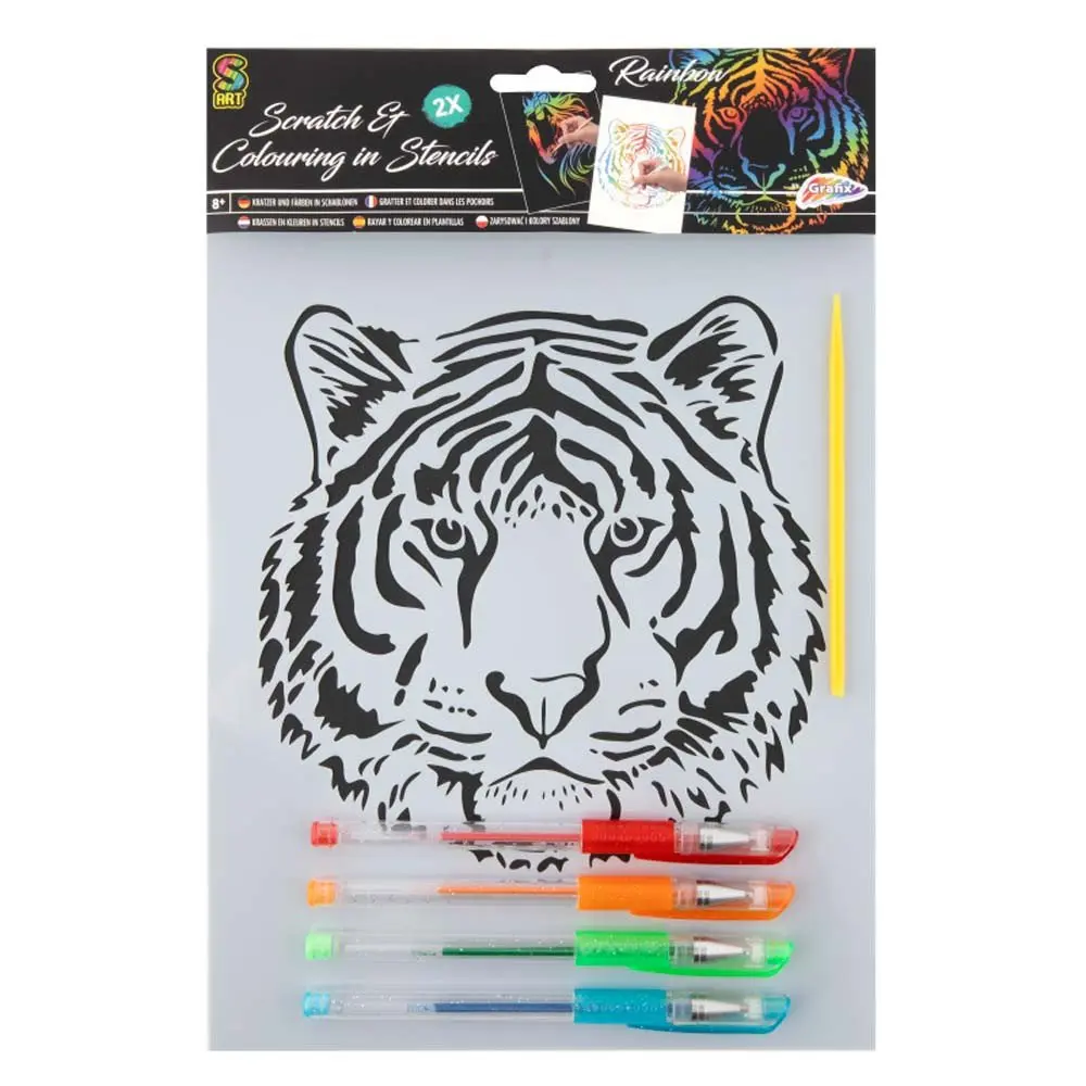 Vyškrabávání & Malování SET - RAINBOW - Lev - Craft Creative