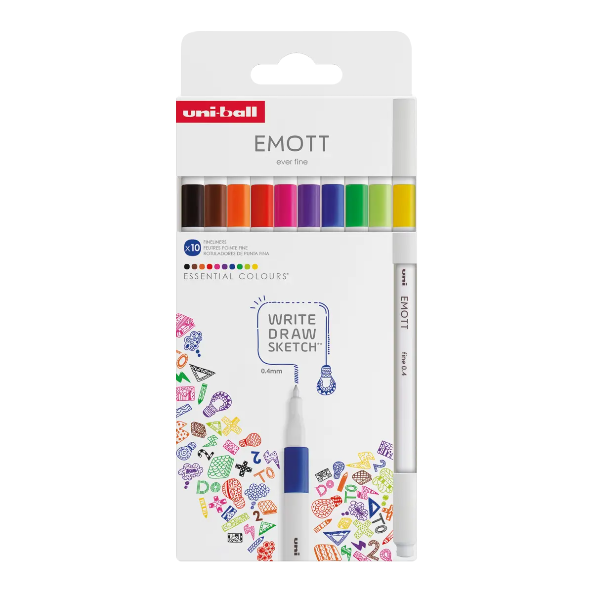 UNI EMOTT liner sada, ESSENTIAL, 10 ks, mix barev