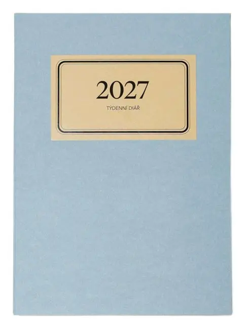Diář 2027 týdenní RETRO, bílý