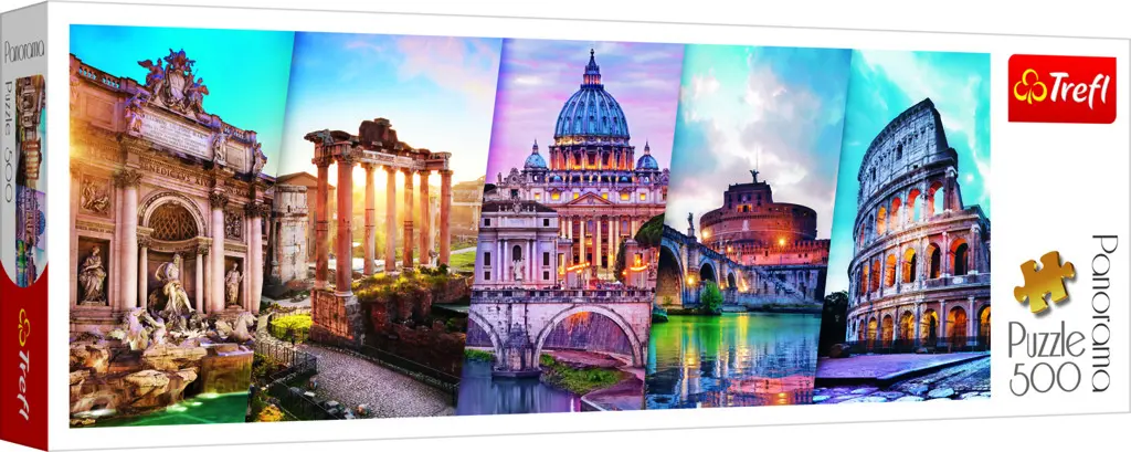 Trefl Puzzle Cestování po Itálii / 500 dílků Panoramatické - Taf Toys