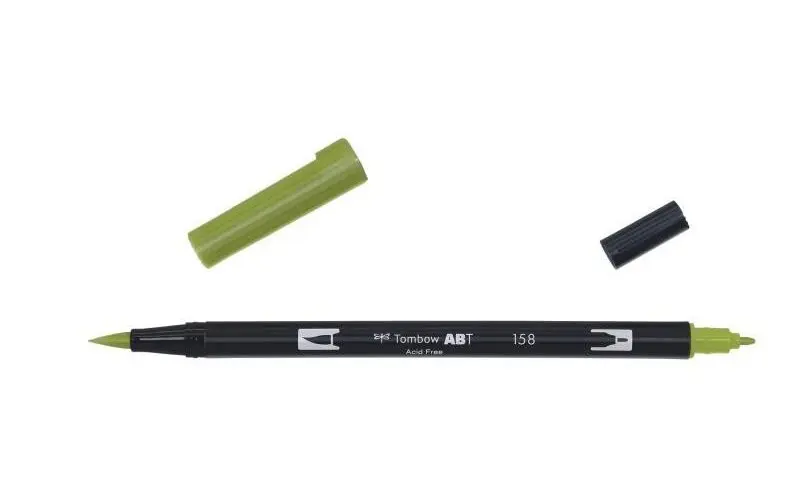 Tombow Oboustranný štětcový fix ABT - dark olive