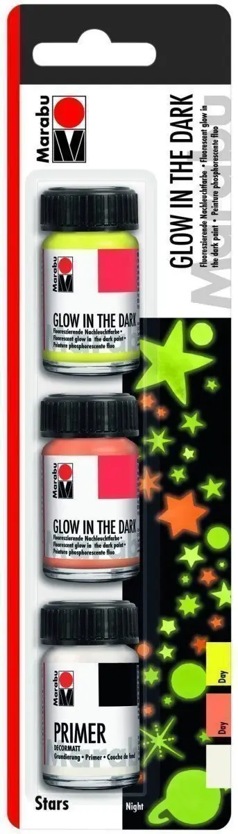 Marabu fluorescenční barva sada STARS 3 x 15 ml