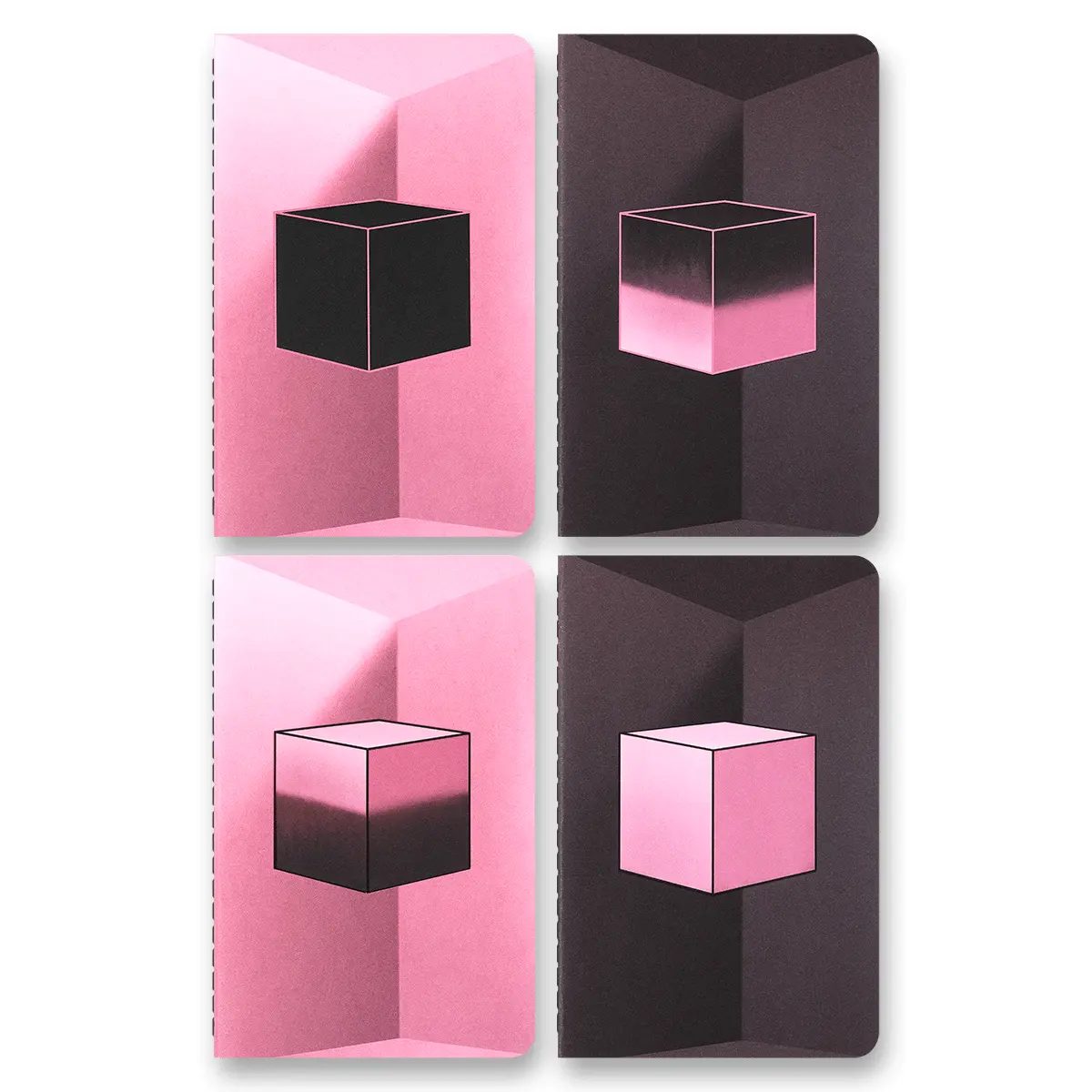Sešity Moleskine Cahier Blackpink S, linkovaný, 4 ks, černé