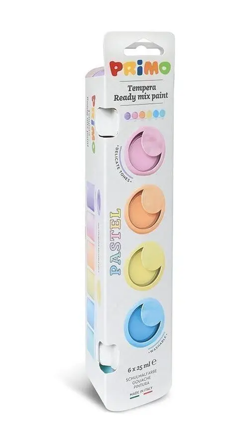 PRIMO PASTEL Temperové barvy v kelímcích, 6 x 25ml