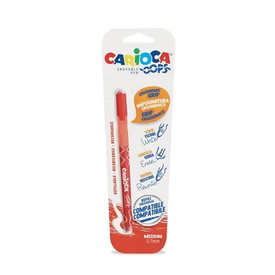 CARIOCA OOPS mazací kuličkové pero - červené