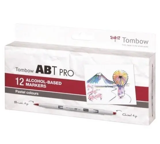 Tombow Oboustranný lihový fix ABT PRO - Pastel colors 12 ks