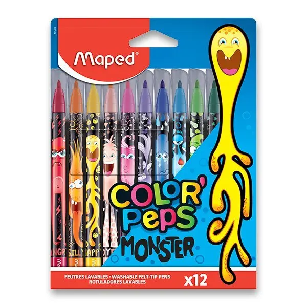 Dětské fixy Maped Color´Peps Monster - 12 barev