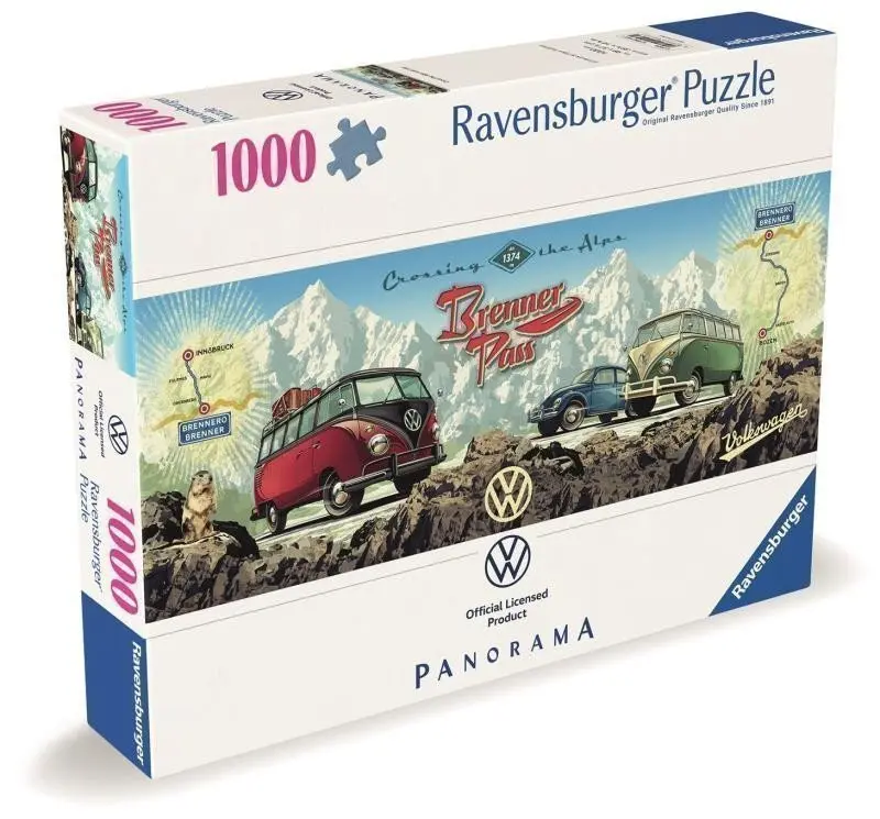 Puzzle Přes Alpy s VW 1000 dílků Panorama