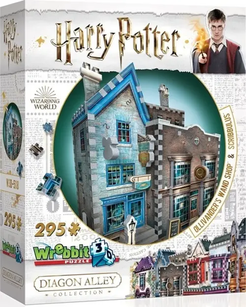 Harry Potter: Puzzle Wrebbit 3D - Obchod Ollivandera a Scribbulus / 295 dílků