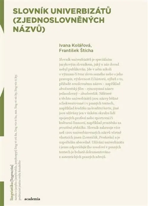 Slovník univerbizátů (zjednoslovněných názvů) - František Štícha
