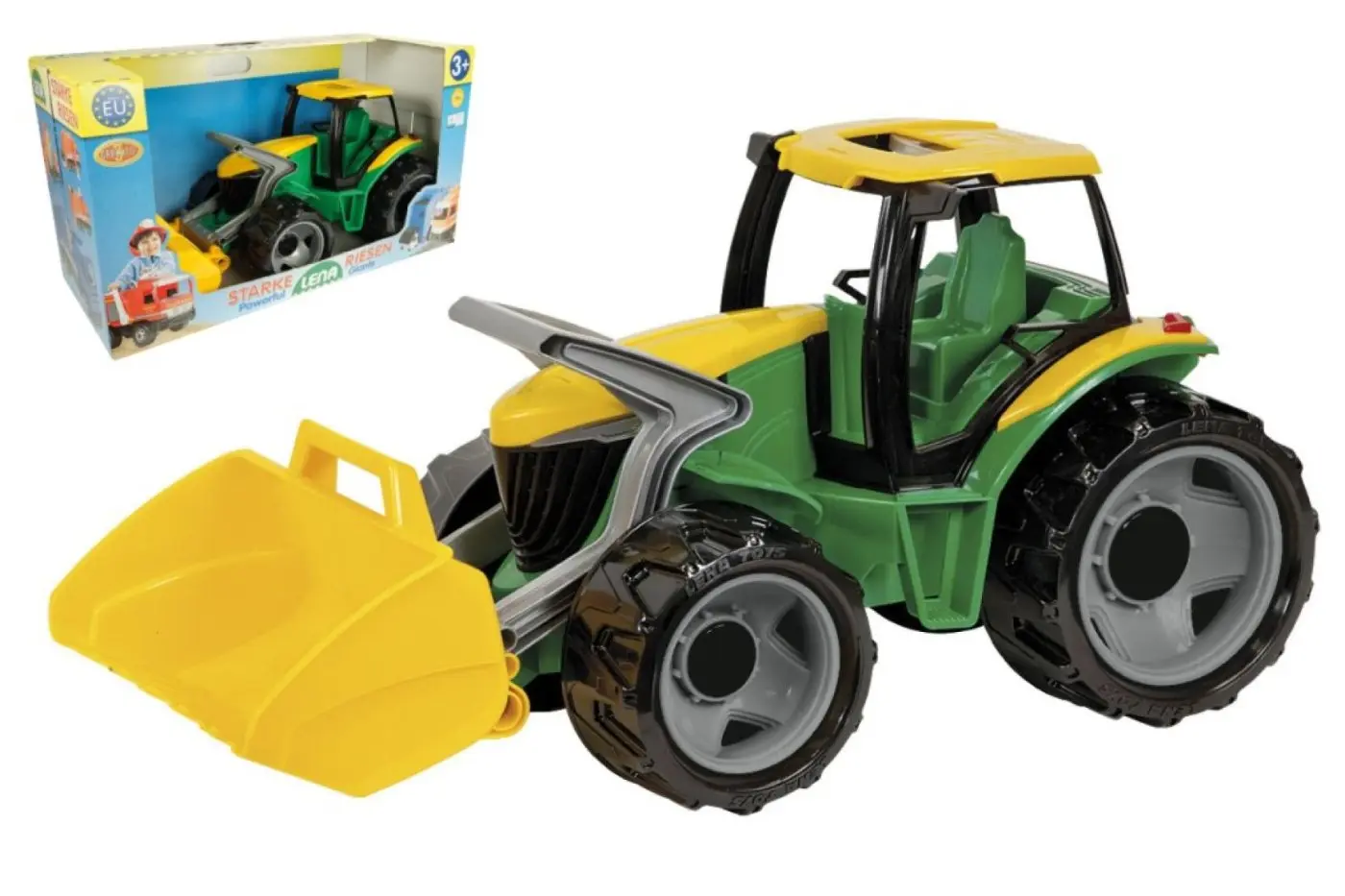 Traktor se lžící plast zeleno-žlutý