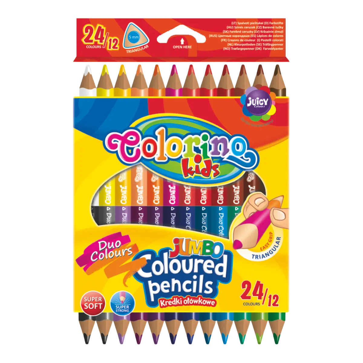 Oboustranné trojhranné pastelky Colorino JUMBO - 12/24