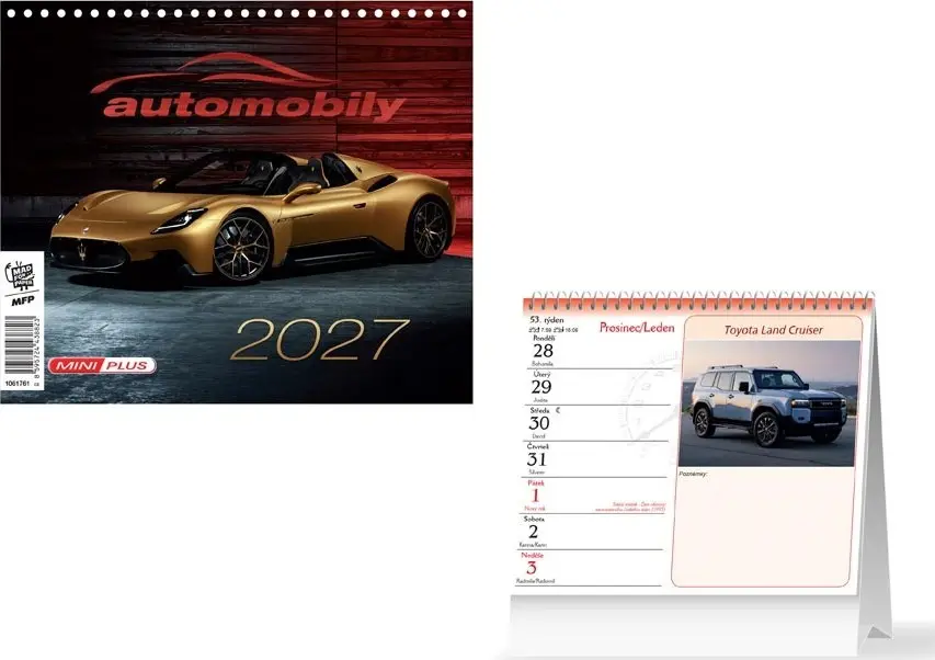 Stolní mini kalendář 2027 MFP Automobily