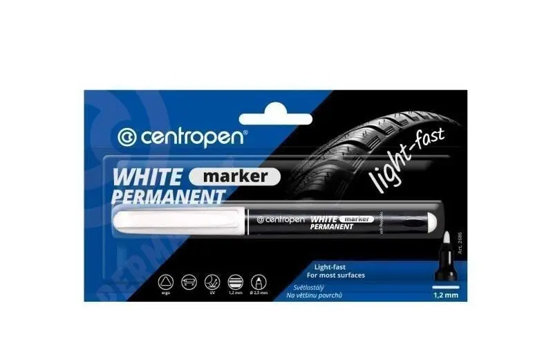 centropen Popisovač permanent bílý 12 ks