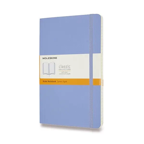 Zápisník Moleskine - měkké desky, L, linkovaný - nebesky modrý