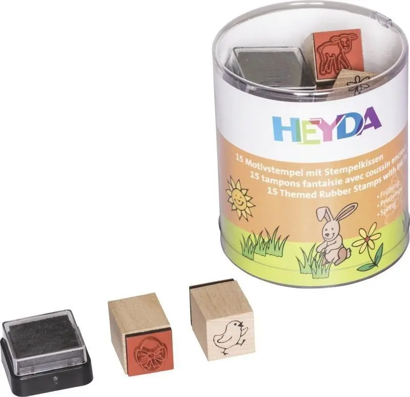 HEYDA Sada dřevěných razítek - jaro