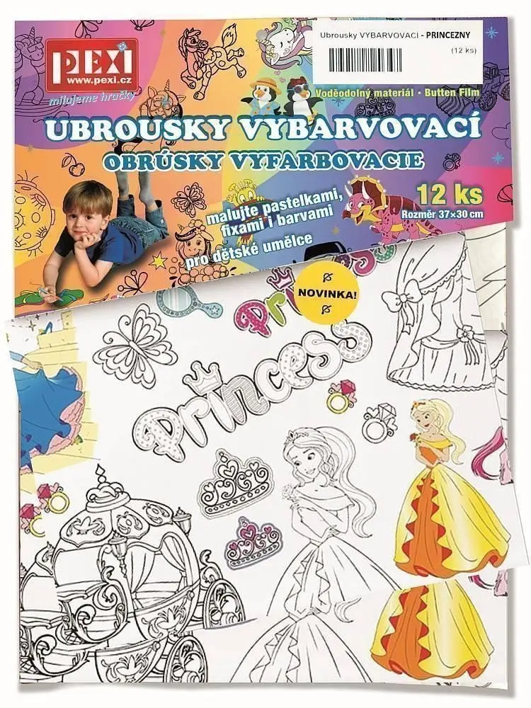 Vybarvovací ubrousky Princezny 12 kusů
