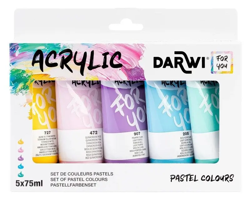 Sada akrylových pastelových barev 5 x 75 ml