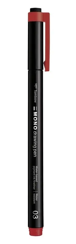 Tombow Fineliner MONO drawing pen, 0,35mm - červená