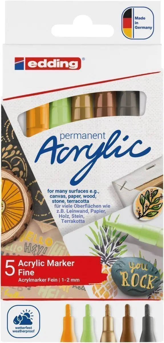 Akrylový popisovač e-5300/5 F, sada Nature zemité barvy