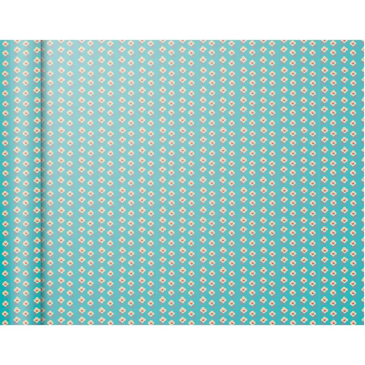 Balicí papír Tiny Roll Flowers-blue - 80g, 5x0,35m