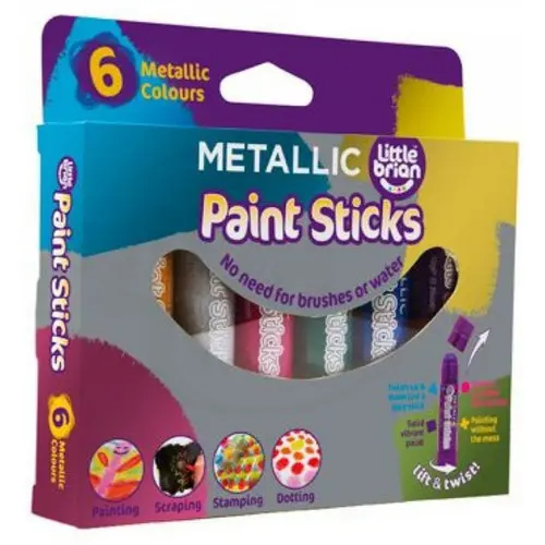 Little Brian Paint Sticks - Metalické barvy 6 ks - EPEE