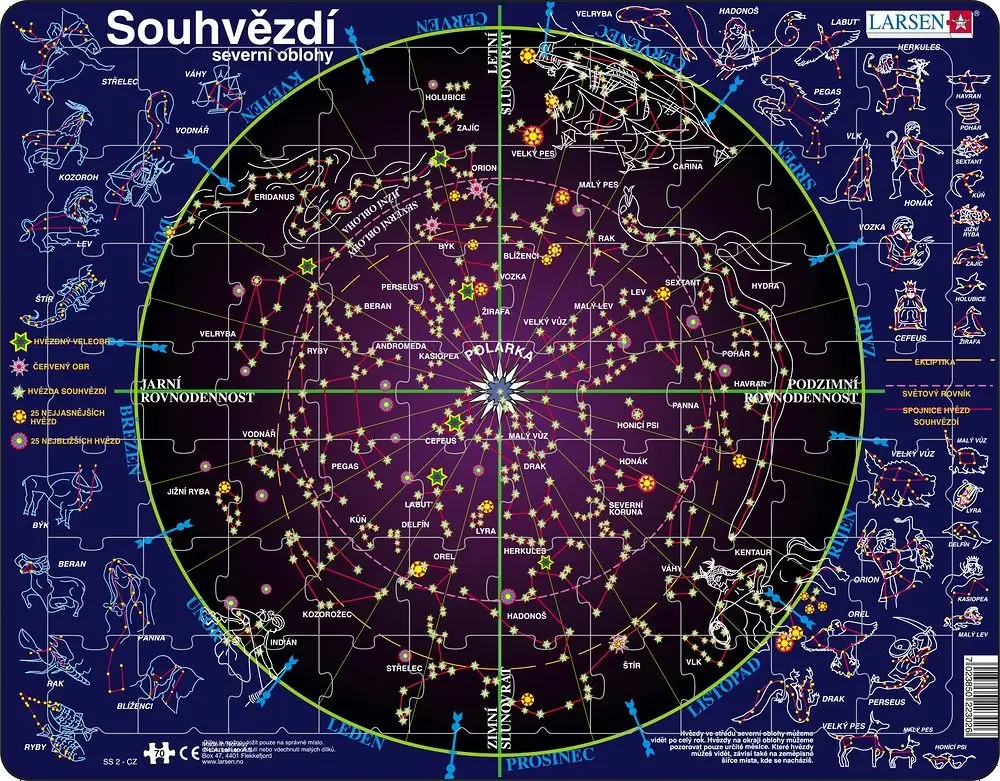 Puzzle Souhvězdí severní oblohy - Larsen