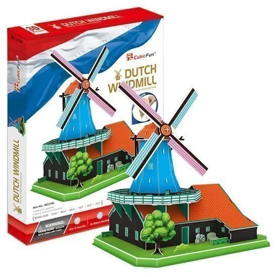Holandský mlyn L - puzzle z kategorie 3D puzzle