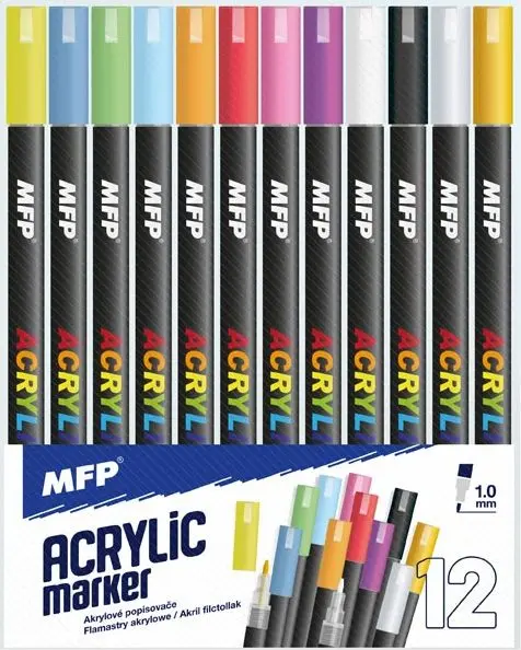 Akrylový popisovač MFP 1mm set 12ks