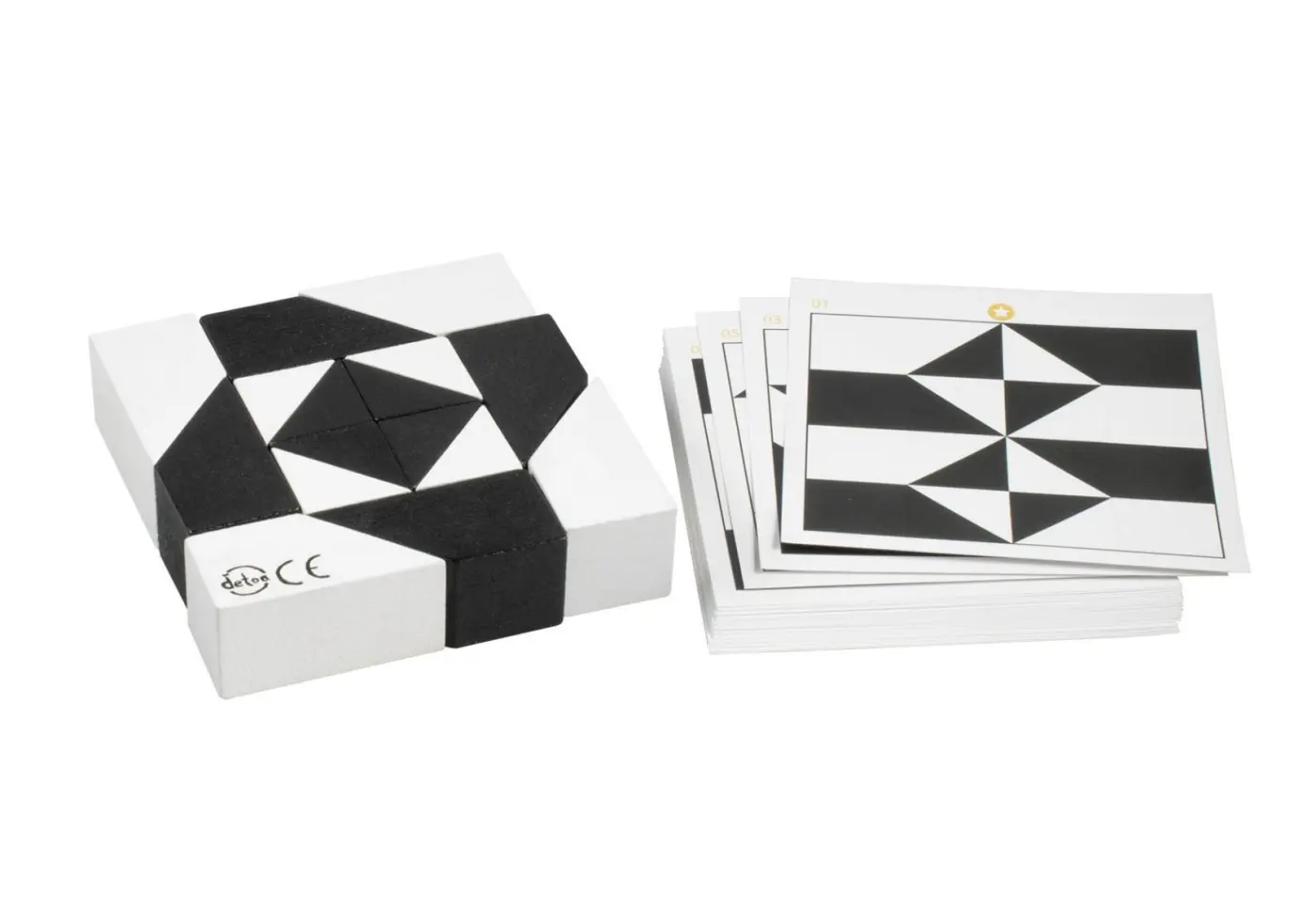 Hlavolam dřevěný - Tangram černobílý (Detoa)