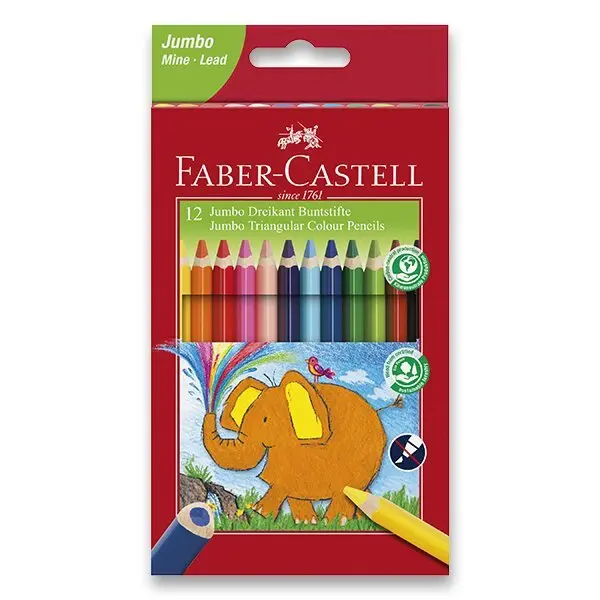 Pastelky Faber-Castell  Extra Jumbo, 12 barev