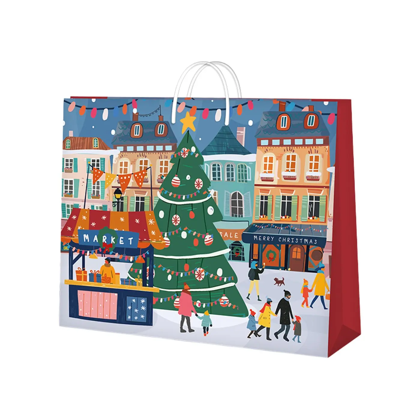 Dárková taška horizontální velká - Vánoční trhy (32,4 × 12,7 × 26 cm) - Albi