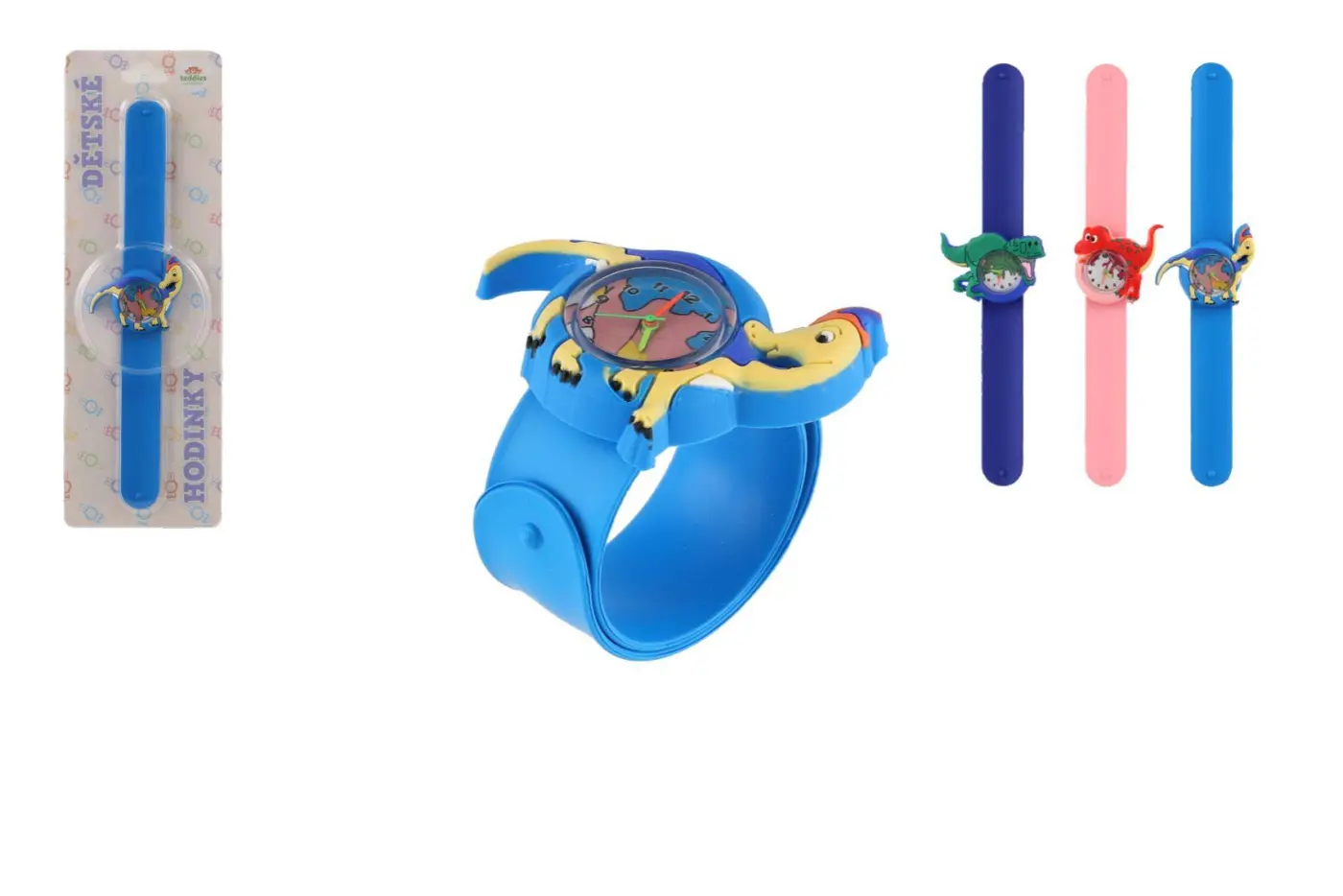 Dětské hodinky samonavíjecí dinosaurus růžové