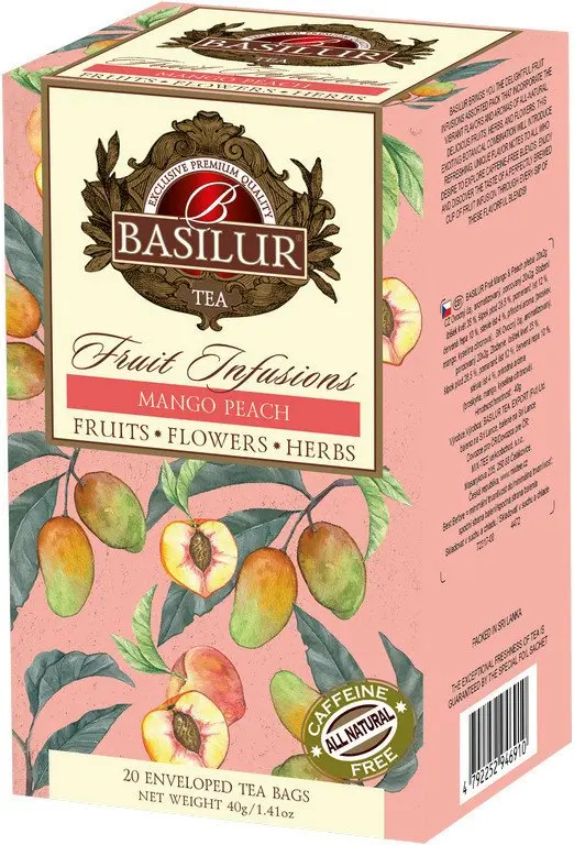 BASILUR Fruit mango & peach ovocný čaj 20 sáčků