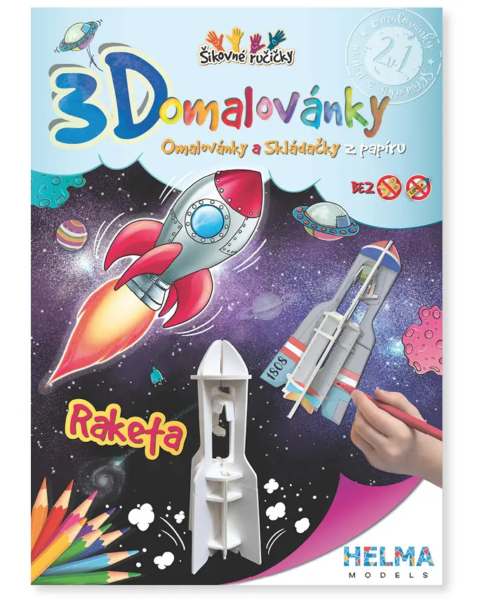 Raketa - 3D omalovánky