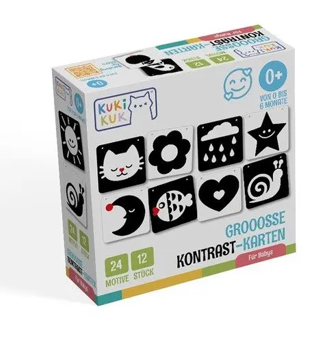 Kukikuk Grooosses Kontrast-Karten Für Babys