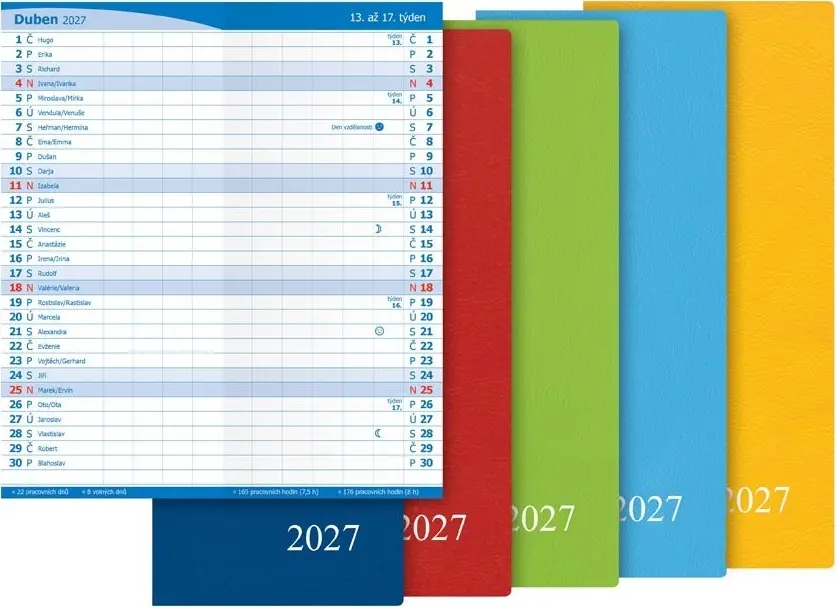 Měsíční diář 2027 MFP M101 PVC color mix