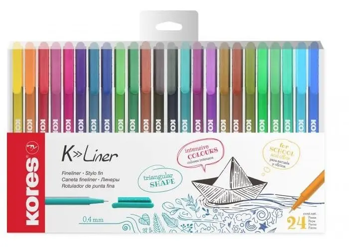 Kores K-Liner 0,4 mm - sada 24 barev