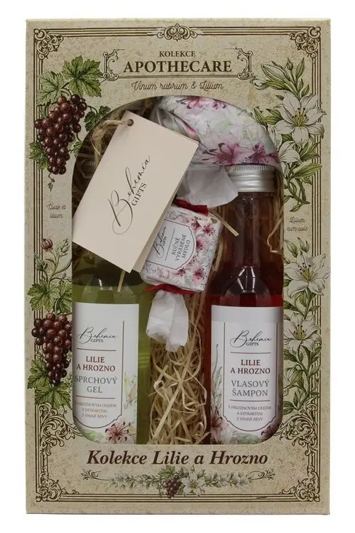 Kosmetická sada Apothecare Hrozno a lilie (sprchový gel, šampon, mýdlo, koupelová sůl)