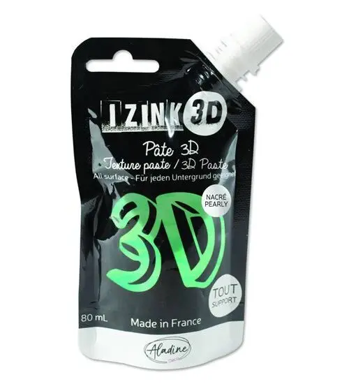 Reliéfní pasta 3D IZINK - agave, perleťová modrozelená, 80 ml