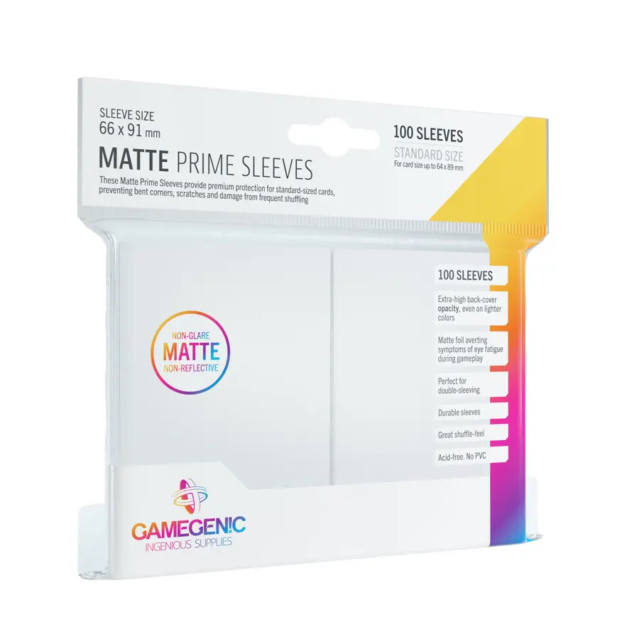 Matné obaly na karty PRIME – bílé (100 ks) 66x91 mm