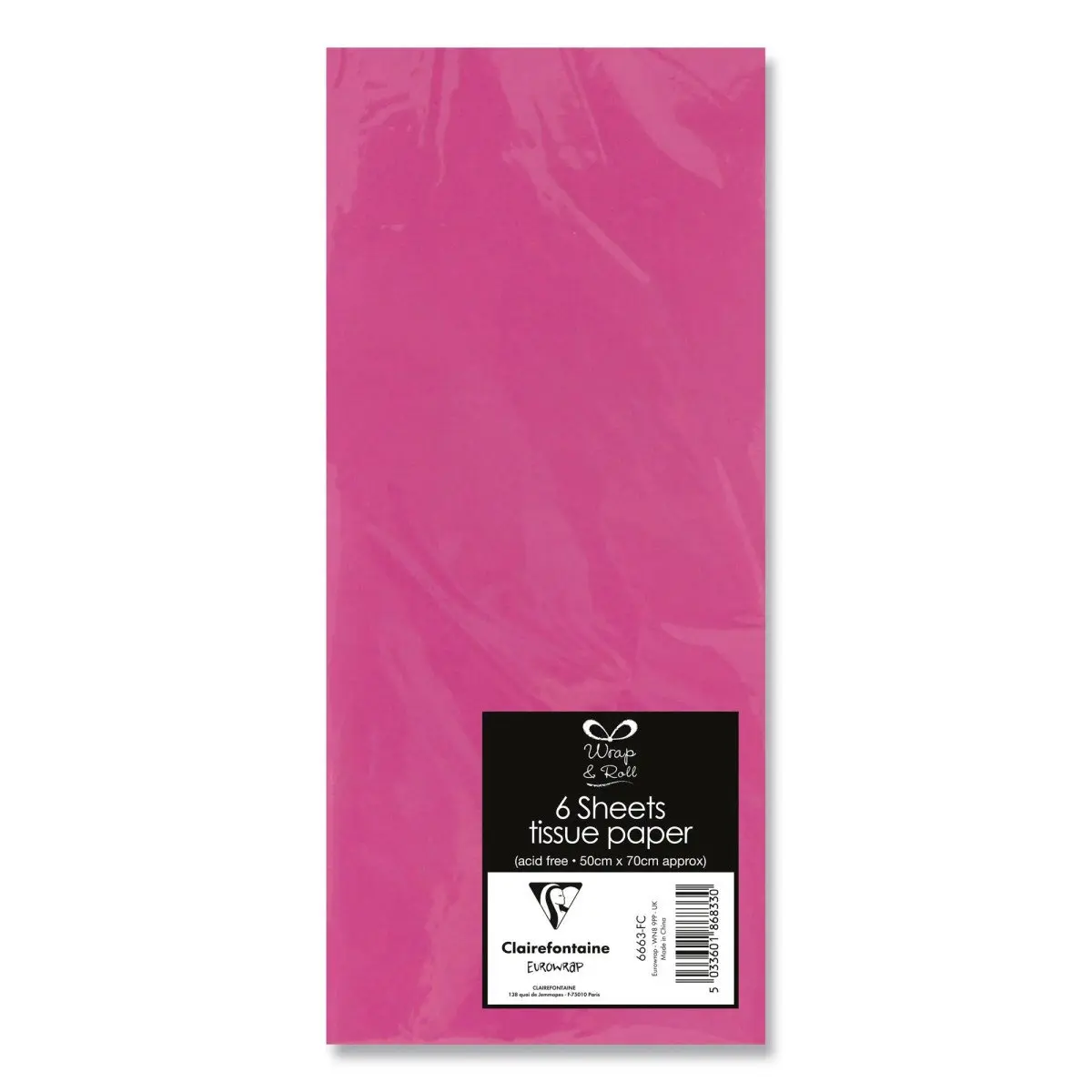 CLAIREFONTAINE hedvábný papír - fuchsiový, 6 ks, 50x70 cm