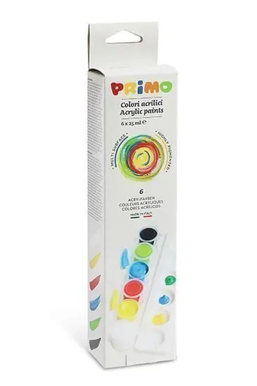 Prstové barvy PRIMO 6 x 25ml blistr
