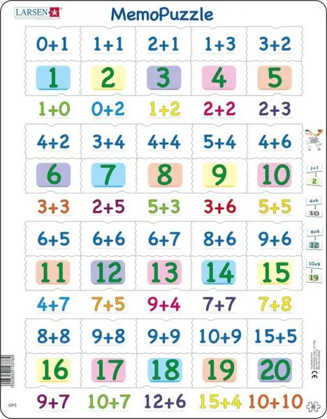 MemoPuzzle: Ščítanie Pexeso puzzle GP3 - puzzle z kategorie Náučné puzzle